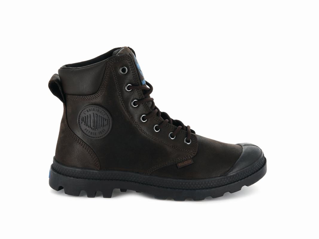 Palladium Pampa Cuff Wp Lux Womens Waterproof Boots Chocolate Australia [KWNOCU-541]